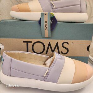 Toms Lavender Cream Tan Slip-On Sneakers